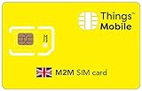 DATEN-SIM-Karte M2M UK - Things Mobile - mit weltweiter Netzabdeckung und Mehrfachanbieternetz GSM/2G/3G/4G. Ohne Fixkosten und ohne Verfallsdatum. 10 € Guthaben inklusive
