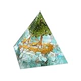 HKRSTSXJ. Orgonite Pyramide Peridot Quarz Baum des Lebens mit Amazonitstein-Stein-Kristallheilungs-Orgone-Sammlung