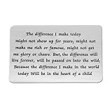 Geschenk für Lehrer, Schätzungszitat, Brieftaschen-Karte mit Aufschrift „The Difference I Made in The World