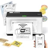 MUNBYN AirPrint Etikettendrucker Wi-Fi Labeldrucker WLAN 4x6 Versandetiketten Drucker Thermodrucker Etiketten Thermal Printer für Amazon Shopify Ebay DHL DPD Hermes UPS FedEx GLS, ITPP941AP Weiß