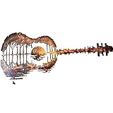 Siunwdiy Metal Art 15' Gitarre Metall Wandkunst Abstrakte Gitarre Metall Wandbehang Ornament Dekoration Kunst Gitarrenliebhaber,A