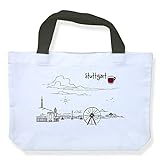 Einkaufstasche Skyline Stuttgart - als Geschenk für Suttgarter & Fans der Schwabenmetropole oder als Stuttgart Souvenir - die stadtmeister