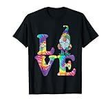 Gnome Love Hippie Zwerge Batikmuster Retro-Stil Vintage Peace T-Shirt