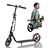 Cityroller Scooter für Jugendliche und Erwachsene - 230mm Räder PU Big Wheel - Cityroller mit doppelter Federung - Klappbarer und höhenverstellbarer Tretroller