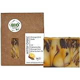 Mijo WINTER-BREEZ Orange-Zimt Seife handgemachte Naturseife mit Bio Olivenöl, Sheabutter, ohne Palmöl, vegan ca. 100g