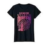 Damen Gemini Melanin Queen Strong Black Woman Sternzeichen Horoskop T-Shirt