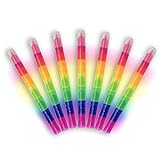 NLR [6 Farben ×7] Kinder stapelbar Regenbogen-Farbe Highlighter, fluoreszierende Marker, Große Partei Gunst