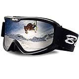 BangLong Skibrille, Snowboard Brille für Brillenträger Herren Damen Schneebrille OTG UV-Schutz Anti Fog Skibrillen für Wintersportarten, Skifahren, Skaten
