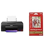 Canon Multifunktionsdrucker PIXMA G650 MegaTank Drucker Tintenstrahldrucker Scanner Kopierer schwarz & Fotopapier PP-201 glänzend - 10x15 cm 50 Blatt für Tintenstrahldrucker - PIXMA Drucker rot