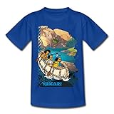 Yakari Bootstour Kleiner Dachs Regenbogen Kinder T-Shirt, 122-128, Royalblau