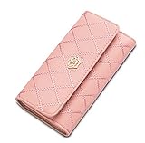 TNGXXWL Damen Geldbörse aus PU-Leder mit Clutch (Pink, 长度19cm*宽10cm*厚度2.5cm)