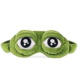 3D Frosch-Augenmaske Plüsch Tuch Schattierung Augenbinde, Unisex Schlafmaske,Cartoon-Augenklappe, lustiges Geschenk, kreativer niedlicher Schlaf-Augenschutz,Gemütlich Augenmaske