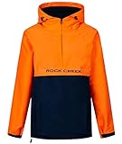 Rock Creek Damen Übergangs Jacke Outdoor Jacke Windbreaker Übergangsjacke Anorak Kapuze Regenjacke Winterjacke Damenjacke Jacket D-477 Orange L