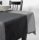 Rollmayer abwaschbar Tischläufer Wasserabweisend/Lotuseffekt (Melange Grau 68, 40x150cm) Leinenoptik Tischtuch mit pflegeleicht Fleckschutz, Rechteckig, Farbe & Größe wählbar
