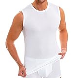 HERMKO 3040 3er Pack Herren Tank Top Unterhemd mit Rundhals-Ausschnitt aus 100% Bio-Baumwolle, Größe:D 6 = EU L, Farbe:weiß