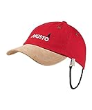 Musto Evo Original Crew Cap Mütze in True Red - Unisex - 100% Baumwolle - Peaked, um Ihre Augen vor der Sonne zu schützen - Verstellbare Passform