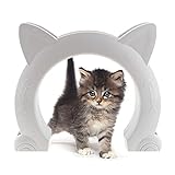 JUSTDOLIFE Haustiertür Kunststoffloch Katzenkopfform Keine Klappe Niedlich Welpentür Katzentür für kleine Katzen Freie Zugangstür