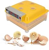 MorNon Brutmaschine Vollautomatische Eierbrutschrank 48 Eier Inkubator Digitales Brutapparat Automatischer Inkubatoren mit Led Temperaturanzeige und Feuchtigkeitsregulierung für Geflügeleier Ente Gan