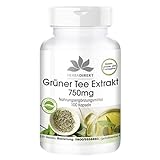 Grüner Tee Extrakt Kapseln - 750mg - hochdosiert - vegan - 100 Kapseln - mit 50% EGCG | HERBADIREKT by Warnke Vitalstoffe