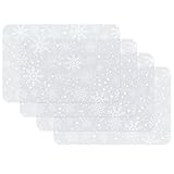 Venilia Tischset Snowflakes weiß-transparent, 45x30cm, 4 Stück, Inhalt:4 ST