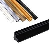 Flexible Viertelstab, Selbstklebende TPE Quadrant Zierleiste, Anti-Schimmel-Sockelleiste, Wasserdichte Zierleiste für Wandkanten, Schrankkanten, Fliesenkanten (Schwarz 5M, 12 * 9mm)