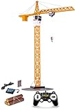 Carson 500907301 1:20 Tower Crane 2.4G 100% RTR, Ferngesteuerter Kran, Baufahrzeug mit Funktionen, inkl. Batterien und Fernsteuerung