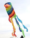 molinoRC Wunderschöner Windsack | Rainbow leuchtende Farben | D 15cm | L 130cm | wetterbeständig Windsocke | Windspiel | Wetterfahne | stabile Aufhängung | Regenbogen | 📦 | 🇩🇪 | ✅ | 😊 |🥇