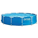 Intex Pool Metallrahmen , Blau, Rundrohr (ø) 3,66 x (h) 0,76