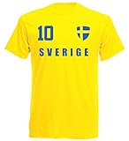 Schweden WM 2018 T-Shirt Fußball Trikot - Gelb ALL-10 - S M L XL XXL (S)