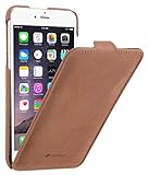 MELCKO Edle Tasche passend für Apple iPhone 6S Plus und 6 Plus (5.5 Zoll) / Case Außenseite aus Echt-Leder / Schutz-Hülle / ultra-slim / Flip-Case / Cover im Vintage Look / Braun