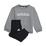 Adidas Unisex Baby Youth/Baby Jogger I Lin FL Jog, Top:Medium Grey Heather/White Bottom:Black, HR5882, 74