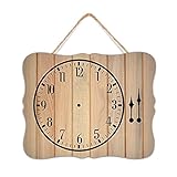BANNBA Uhr, Uhr, Uhrmuster, römische Ziffern, hängendes Holzschild, einzigartige hängende Wand-Dekor-Wandplatte 8'' x 10''