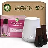 Air Wick Aroma-Öl Flakon Starter Set - Diffuser mit 2 Nachfüllern - Aromatherapie - Duft: Beruhigende Rose - Floraler Raumduft mit ätherischen Ölen - 2 x 20 ml Öl + Gerät in Weiß