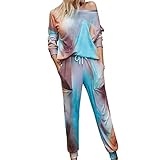 Damen Schlafanzug Zweiteiliger Pyjama Sommer Nachthemd Kurzärmeliges Hausanzug Sleepwear Nachtwäsche Oberteil und Hose S