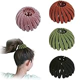 ZQSM Lazy Bird?S Nest Plate Hairpin,Birds Nest Hair Shaped Claw Plate Hair Clip,Expandable Ponytail Holder Clip Hairpin Curling Iron Hair Ring Velvet Retro for Women