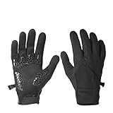 Handschuhe Winter Outdoor Winddicht und Warm Handschuhe Vollfinger Touchscreen Fahrradhandschuhe Herren (Farbe: Schwarz, Größe: M Code 21cm)