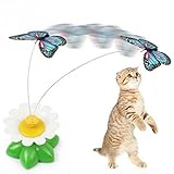 Yihaifu Haustier Hund Katze Spielzeug Spielzeug-Rotating Schmetterling Spielzeug Katze elektrischen rotierenden Schmetterling Kitten Wiedergabe Scratch Teaser Steel Wire