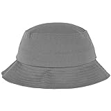 Flexfit Cotton Twill Bucket Hat - Unisex Anglerhut für Damen und Herren, einfarbig, mit patentiertem Flexfit Band, Farbe Grau, one size