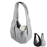 Hundetragetasche, Tragetuch Hund Haustier, Tragetuch für Haustiere mit verstellbarem Schultergurt für kleine mittelgroße Katzen und Hunde (Grey)