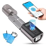 WELOCK Touch41 Türschloss Fingerabdruck, Fingerabdruck Schloss Haustür, Türschloss Haustür mit App und RFID-Karte, Elektronische Türschloss Einstellbare Länge für 50-100mm Tü