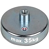 Flachgreifer Magnet Topfmagnet mit Gewindebuchse - Ferrit (HF) Hartferrit - Durchmesser: Ø 10 - 125mm - Haftkraft: bis 130kg - Magnetsysteme mit Gewinde-Buchse, Größen:Ø 63mm | M8 | 35kg Haftkraft