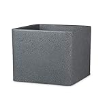 Scheurich Alea 30, Pflanzgefäß/Blumentopf/Pflanzkübel, quadratisch, Farbe: Schwarz-Granit, hergestellt mit recyceltem Kunststoff, 10 Jahre Garantie, für den Außenbereich