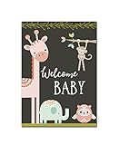 Nastami Glückwunschkarte zur Geburt für Junge und Mädchen - DIN A6 - Baby Grußkarte Postkarte (Welcome Baby dunkel)
