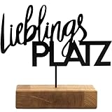 Rerum & Consilium Lieblingsplatz Metall/Holzaufsteller | Moderne Industrial Deko mit Holz & Metall | 28 x 22,5 cm | Moderne Tischdeko