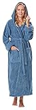 Arus-Damen-Bademantel aus Bio-Baumwolle, Größe: L, Farbe: Blau