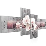 Runa Art Bild XXL 4 Teilig Blumen Orchidee 200 x 100 cm Kunstdruck auf Vlies Leinwand Wanddeko Wohnzimmer Schlafzimmer 204641c