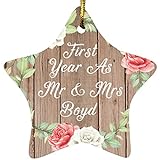 First Year As Mr & Mrs Boyd - Star Ornament B Holz Ornament Dekoration Weihnachtsbaumschmuck - Geschenk zum Geburtstag Jahrestag Weihnachten Valentinstag