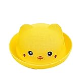 MUYANDZ Sonnenhut für Kinder Baby-Hut-Mütze für Junge Mädchen Baumwolle Atmungsaktive Kinderhut Sonnenschutz Sonnenbonner Nette super Nette Sommer-dünne Eimer-Hut (Color : Yellow Chick, Size : 52CM)