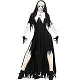 Nonnen Kostüm Damen Horror Halloween Kostüm Große Größen Nonnenkostüm - Gruselige Kleidung Vampirkleid Halloween Hexenkostüm Zombie Kostüme fur Frauen Halloween Karneval Cosplay