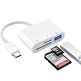 USB C auf SD Kartenleser,USB C auf Micro SD TF Speicherkartenleser Adapter, 3 in 1 USB Kamera Kartenleser Adapter für XPS, Galaxy S10/S9,iPad Pro, MacBook Pro/Air